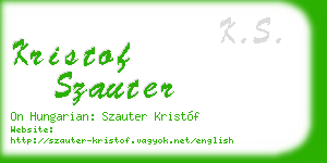 kristof szauter business card